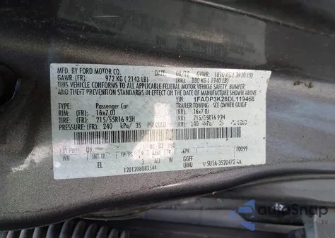 2013 Ford Focus Se из США, поврежденный, VIN 1FADP3K28DL119468